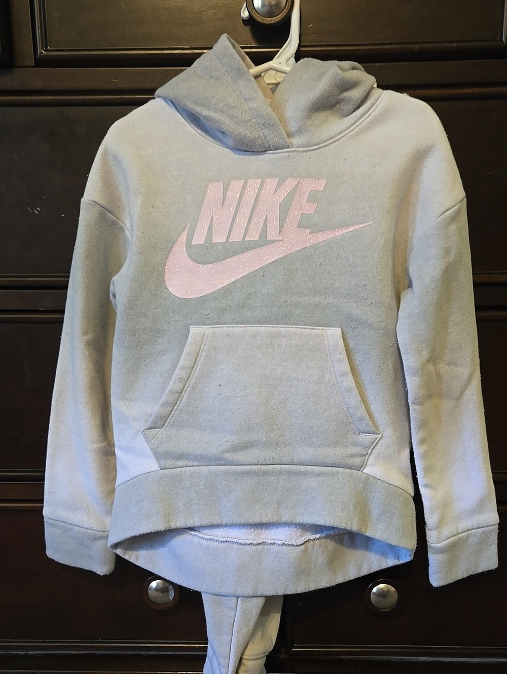 Nike Girls' Light Grey/White Ombre Sweatshirt & Jogger Set